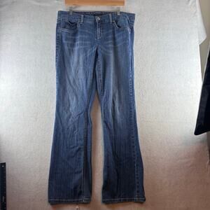 Tommy Hilfiger Bootcut Jeans Women's 14 Vertical Lines Blue Medium Wash Preppy